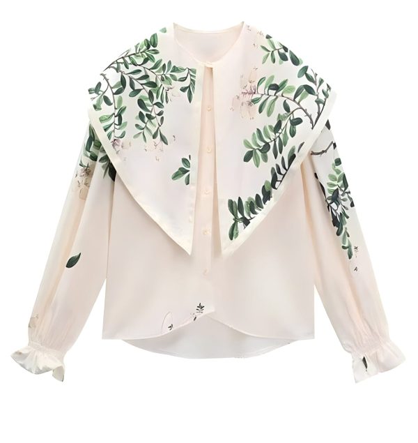 Long-Sleeve Chiffon Blouse