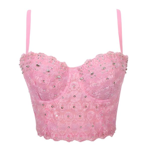 Crop Top Rhinestone Camisole - Multiple Colors